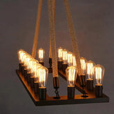 Industrial Look Pendant Lights with Rope Detail